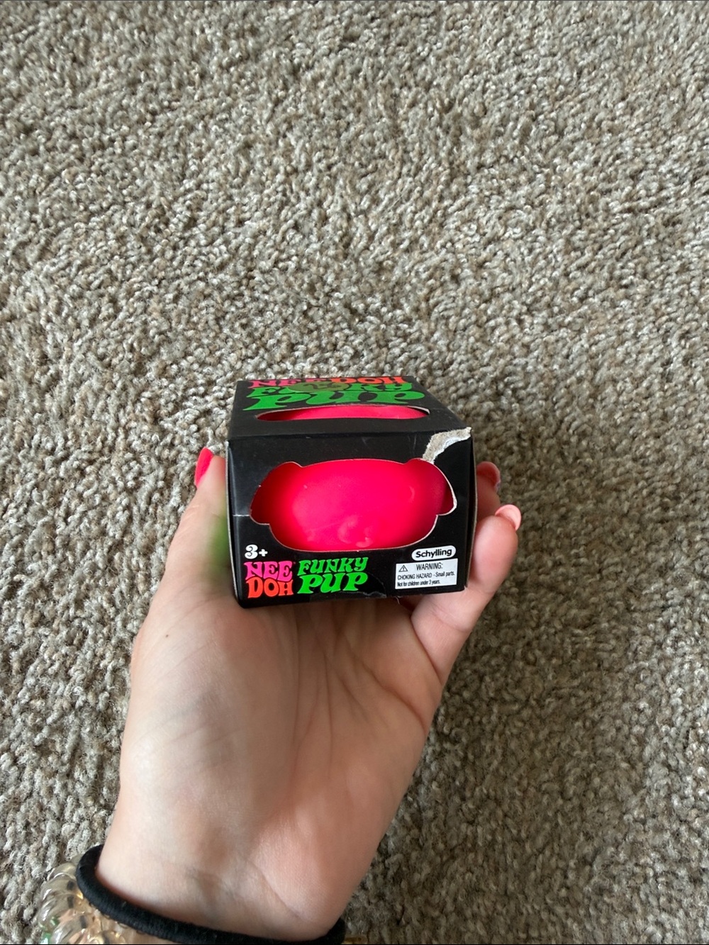 Neon Pink NeeDoh Funky Pup in Box